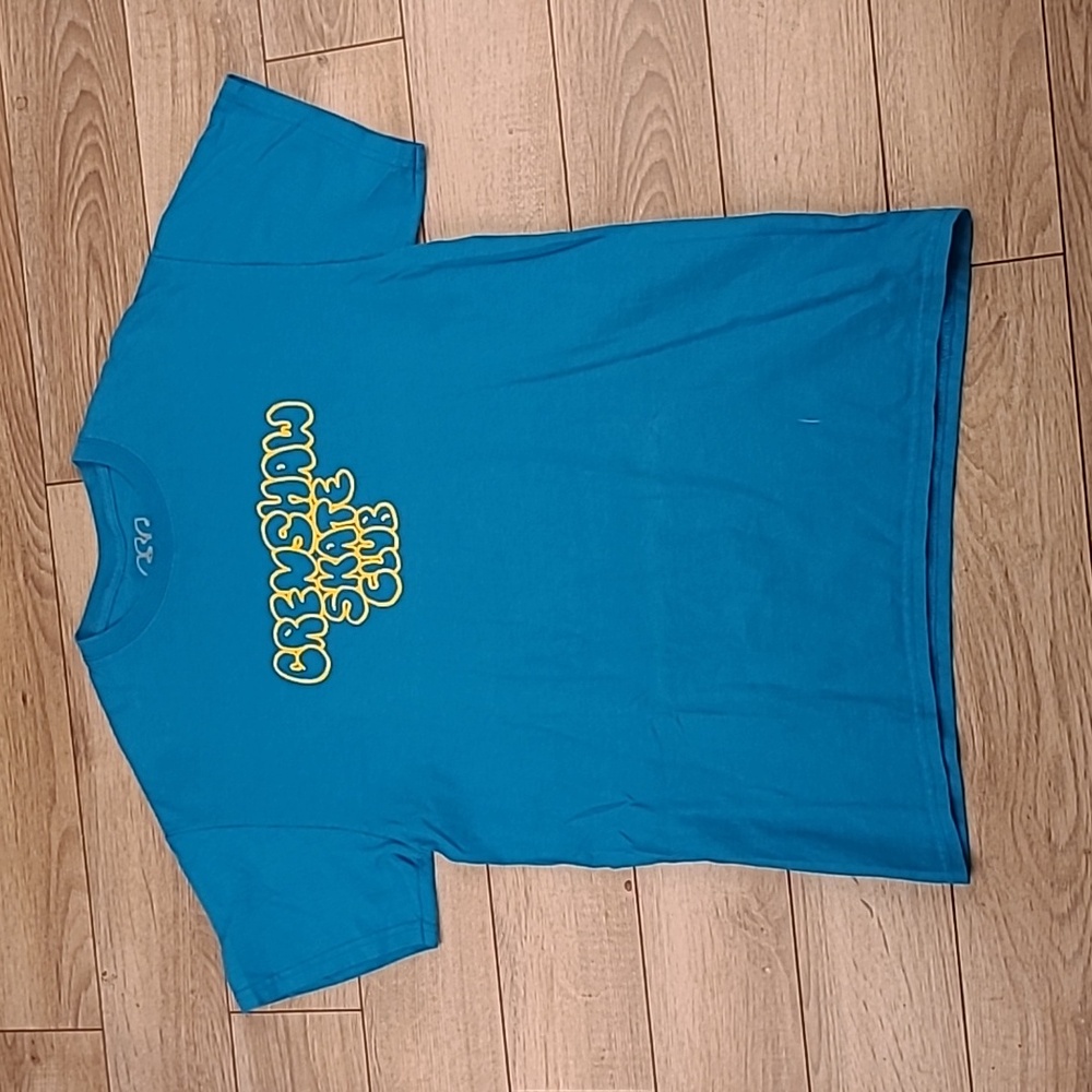 CSC CRENSHAW SKATE CLUB Blue Yellow USA Cotton Mens Medium Graphic T Shirt